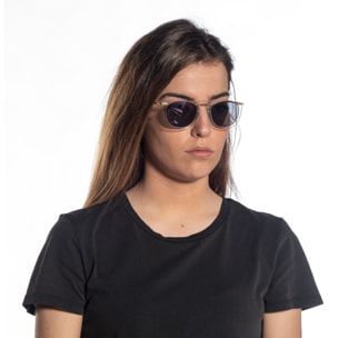Gafas de sol OCEAN BERLIN - Blanco transparente / Espejada rosa y patillas de metal dorado mate
