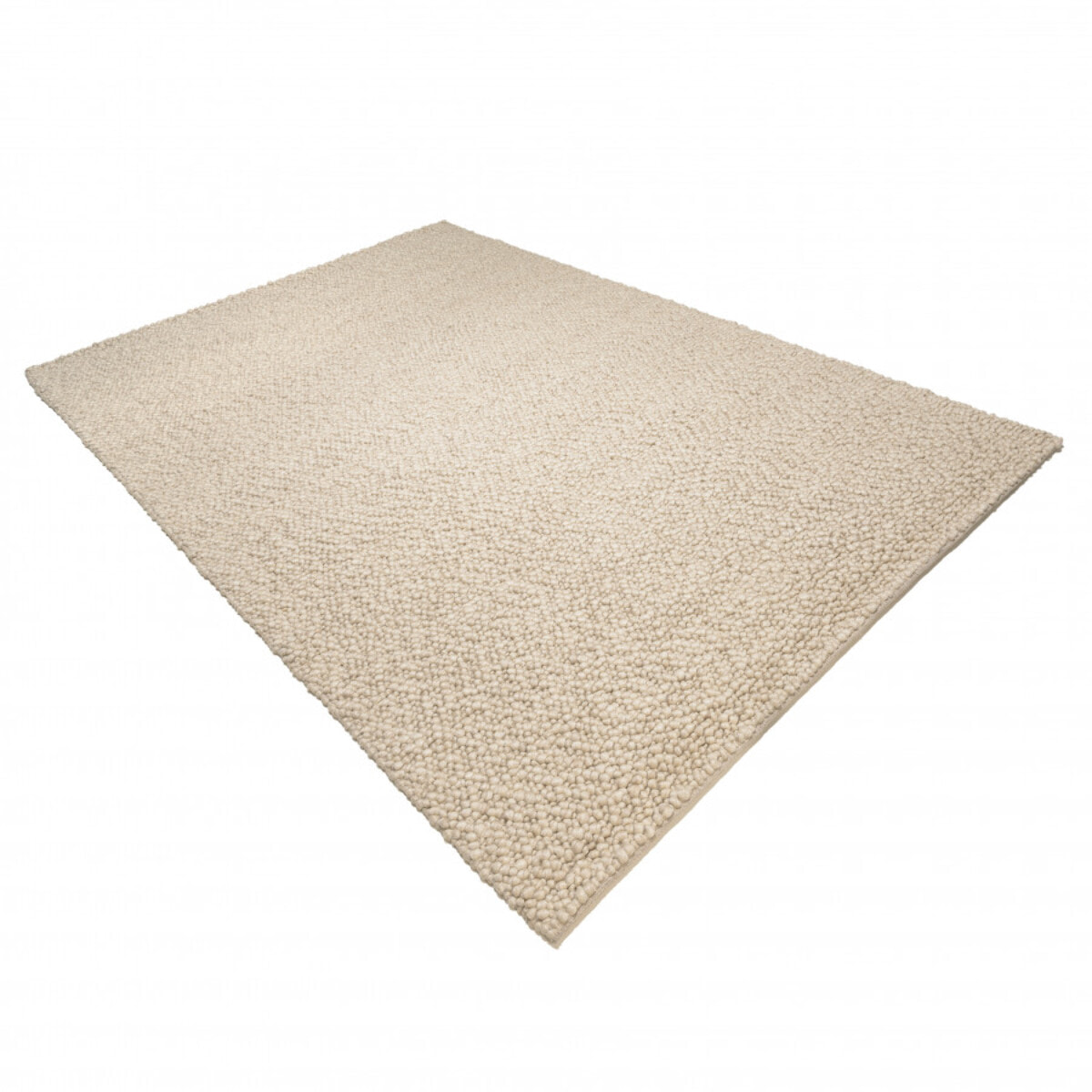 QUENTIN - Tapis rectangulaire 200x290cm en laine bouclée couleur beige