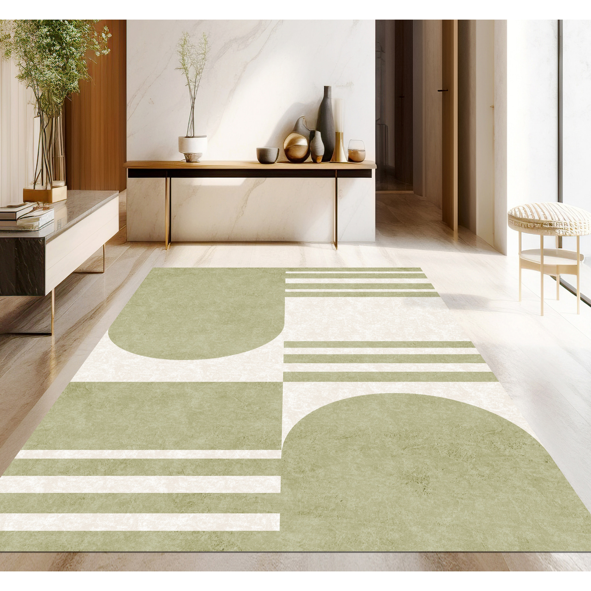 Alfombra de vinilo Groovy 100x133 cm -PVC antideslizante, vinilica para cocina o salón, lavable, estilo abstracto