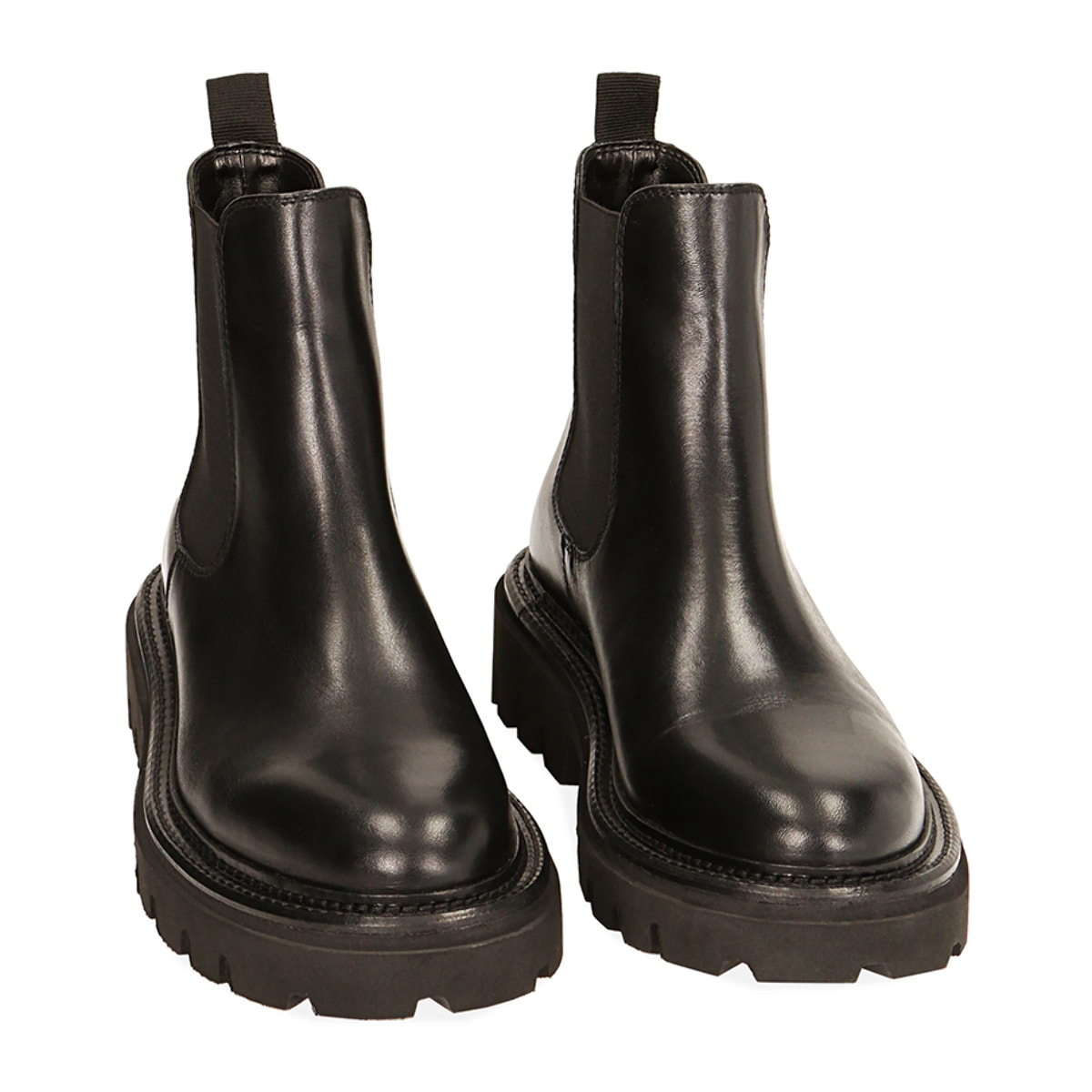 Botines de cuero negro Chelsea