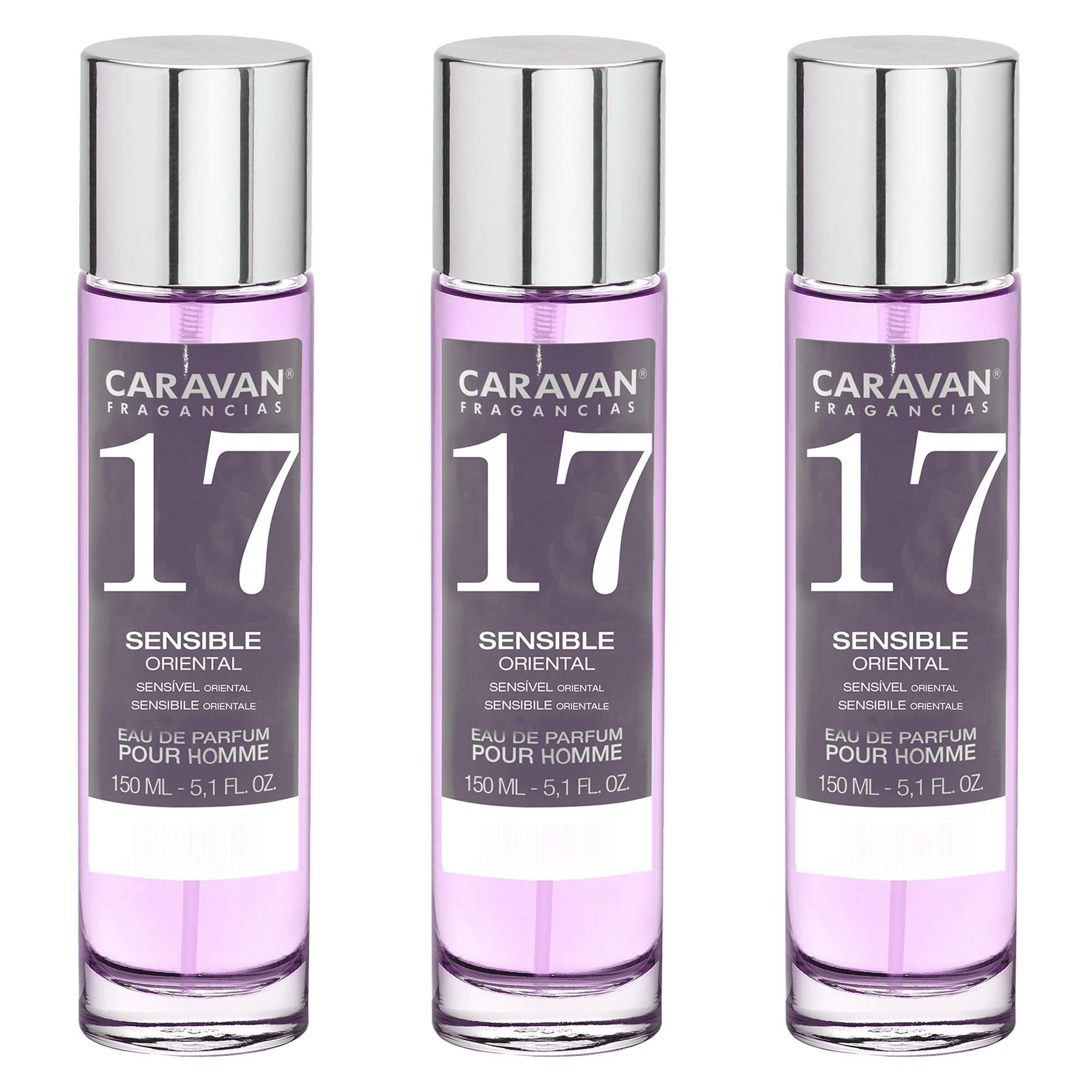 Caravan fragancias set de 3 frascos perfume de hombre nº17, de 150 ml