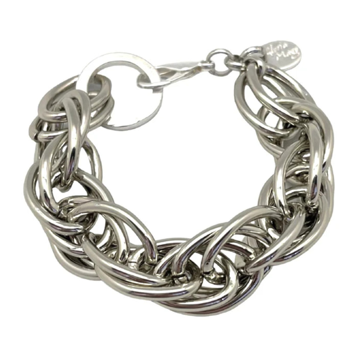 Pusera triple eslabón plata