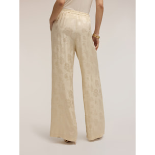 Motivi - Pantalones palazzo en raso jacquard - Beige