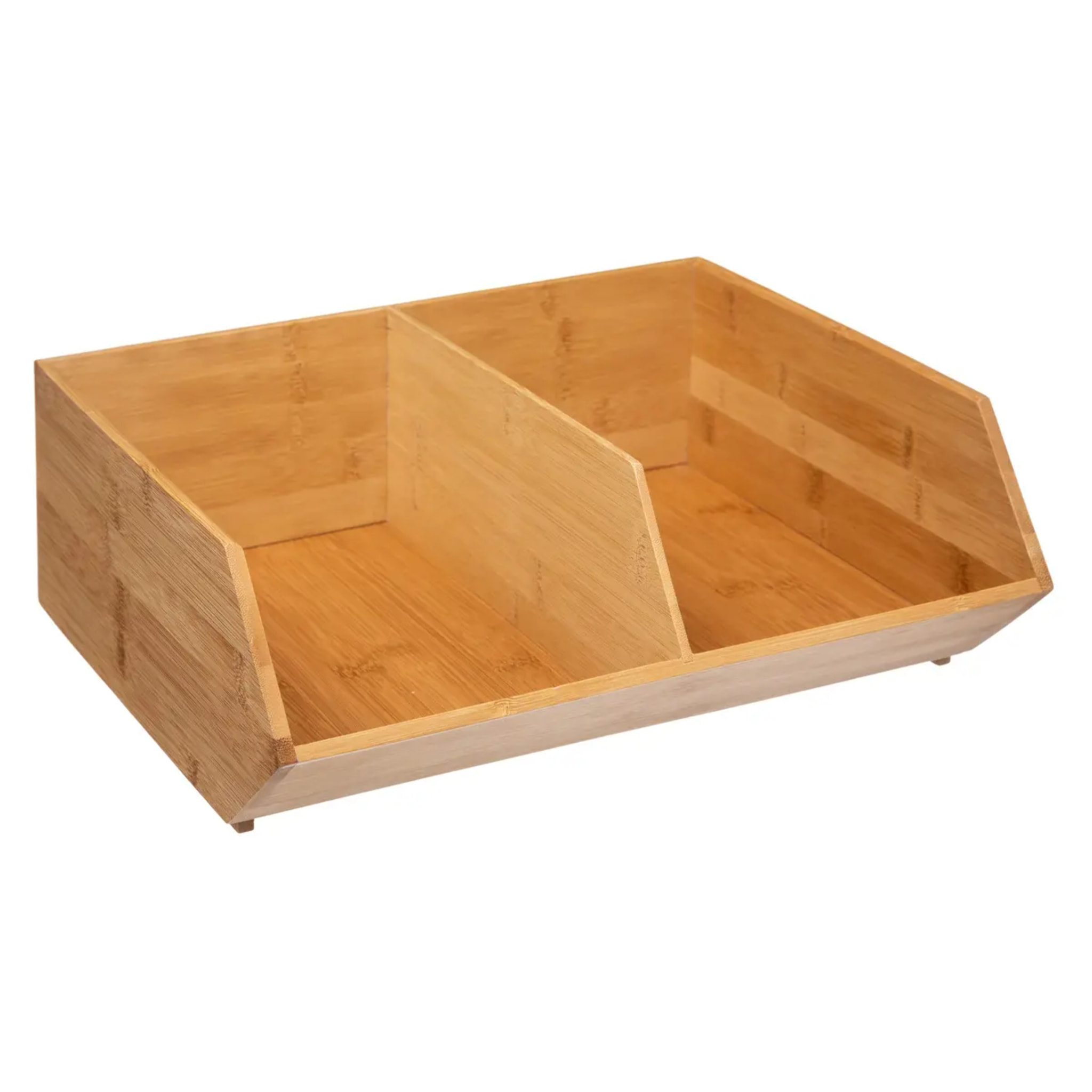 Organiseur 2 bacs bambou grand modèle
