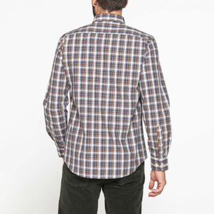 CAMICIA FANTASIA TINTO FILO CON COLLO BUTTON-DOWN