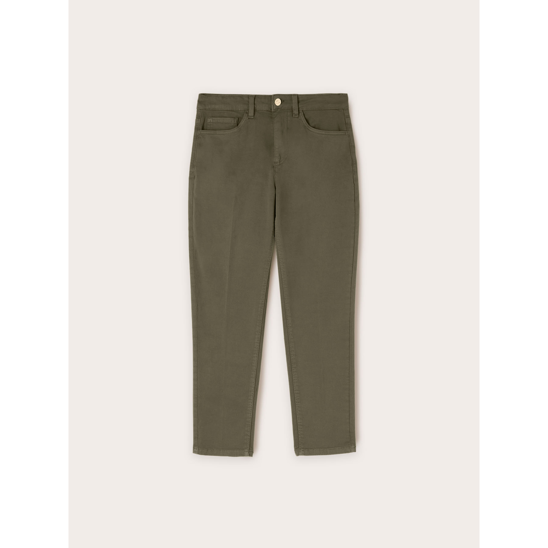 Motivi - Pantalón modelo carrot Rianne de algodón - Verde militare