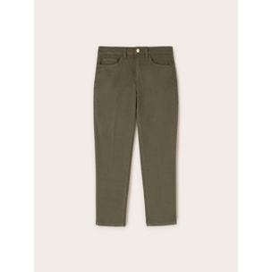 Motivi - Pantalón modelo carrot Rianne de algodón - Verde militare