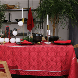 Serviette de Noël brodée - Rouge