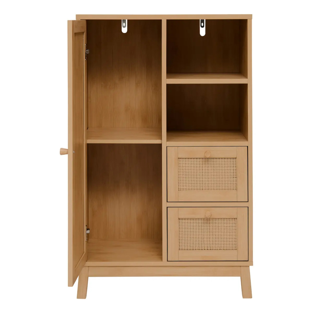 Meuble de salle de bain 1 porte Cane marron