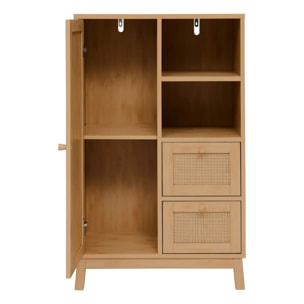 Meuble de salle de bain 1 porte Cane marron