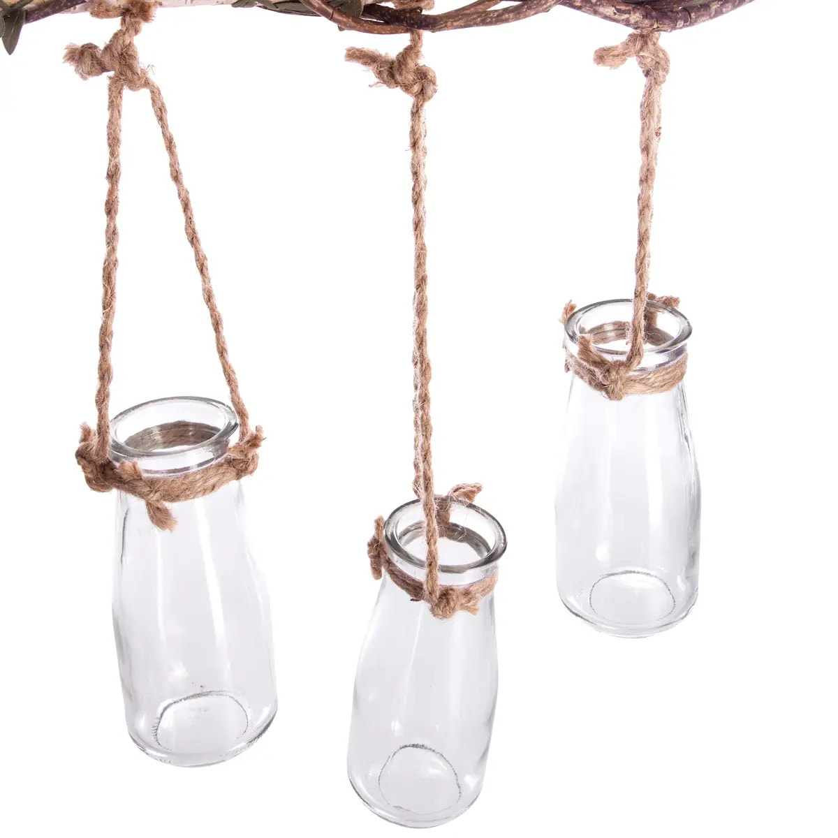 Set de 5 soliflores suspendus - verre - blanc