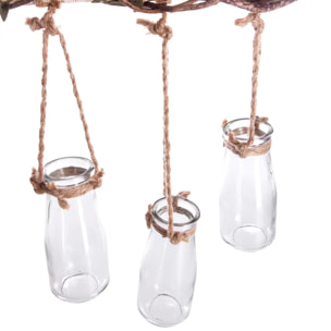 Set de 5 soliflores suspendus - verre - blanc