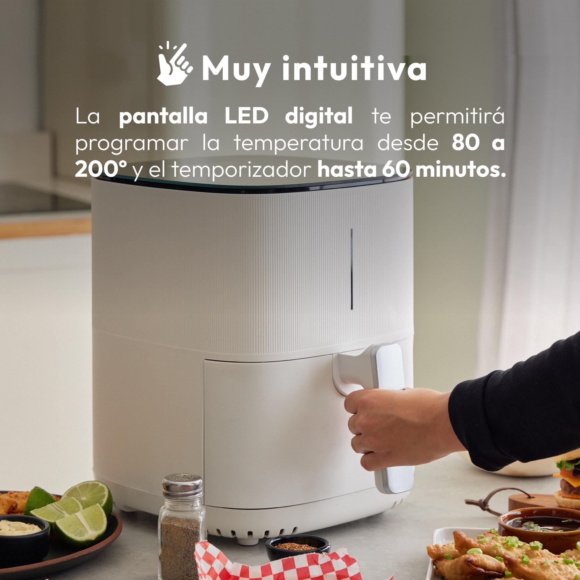 Freidora de aire de 5l y 1500w con 12 programas y revestimiento antiadherente masterpro i-rocket 500