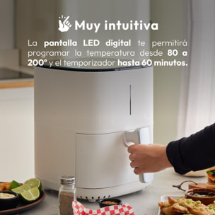 Freidora de aire de 5l y 1500w con 12 programas y revestimiento antiadherente masterpro i-rocket 500