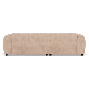 Curtis - canapé d'angle gauche 4 places en simili - Beige