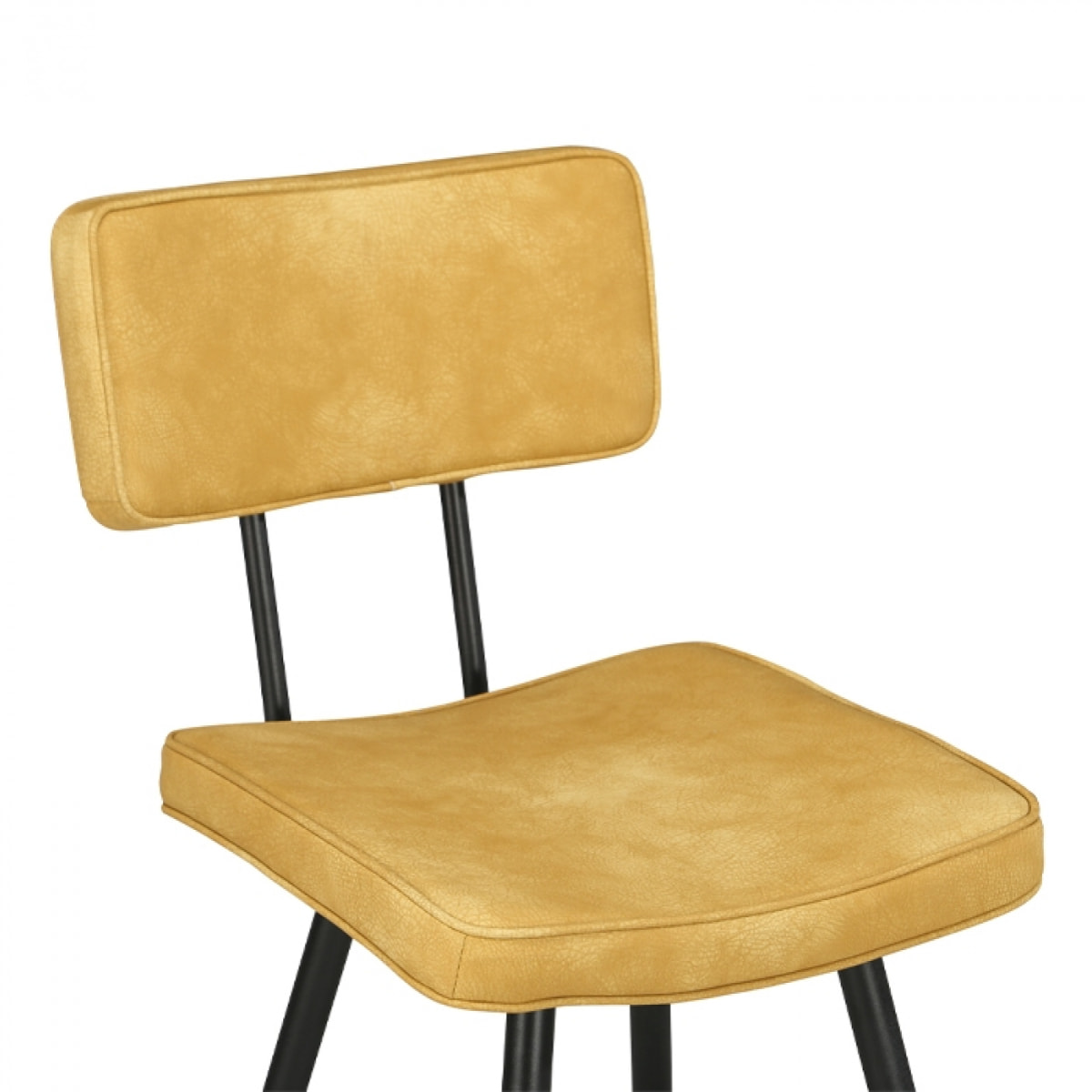 Lot de 2 chaises de bar mi-hauteur 66 cm cuir synthétique jaune - Texas
