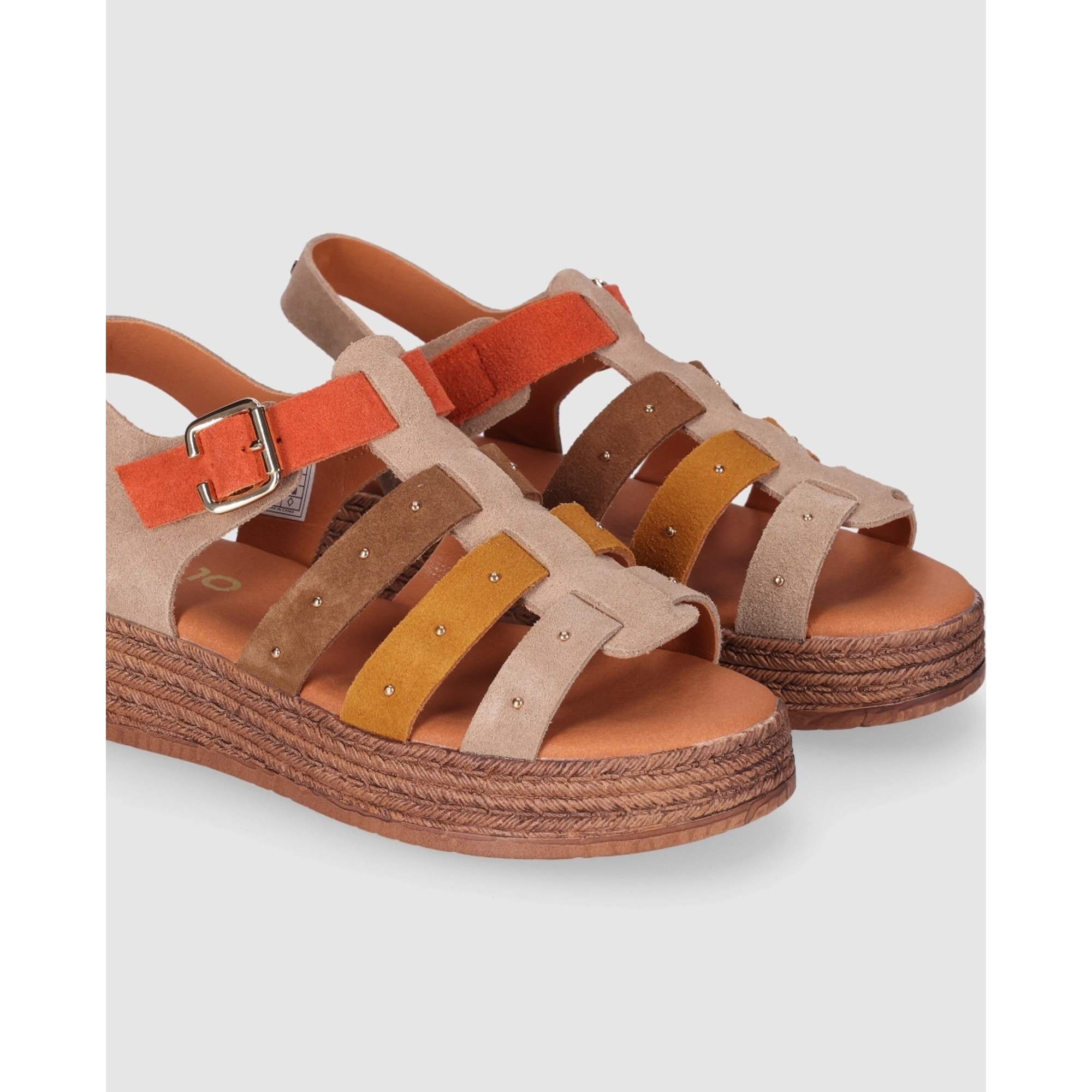 Sandalias de Serraje - Multicolor - Tacón: 5 cm