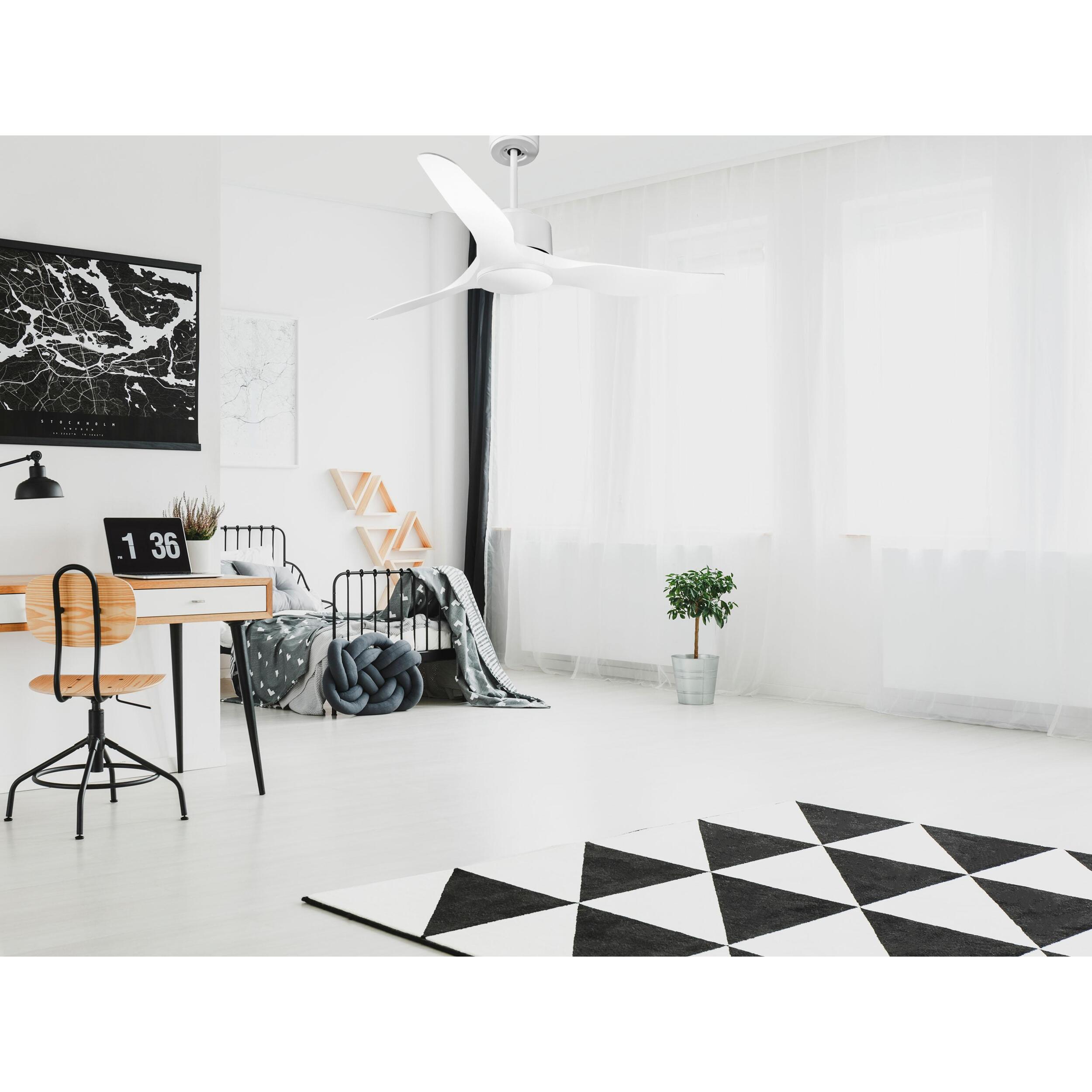 Ventilateur de plafond ø127 cm avec Wifi Réversible Hypersilence 40   W Blanc