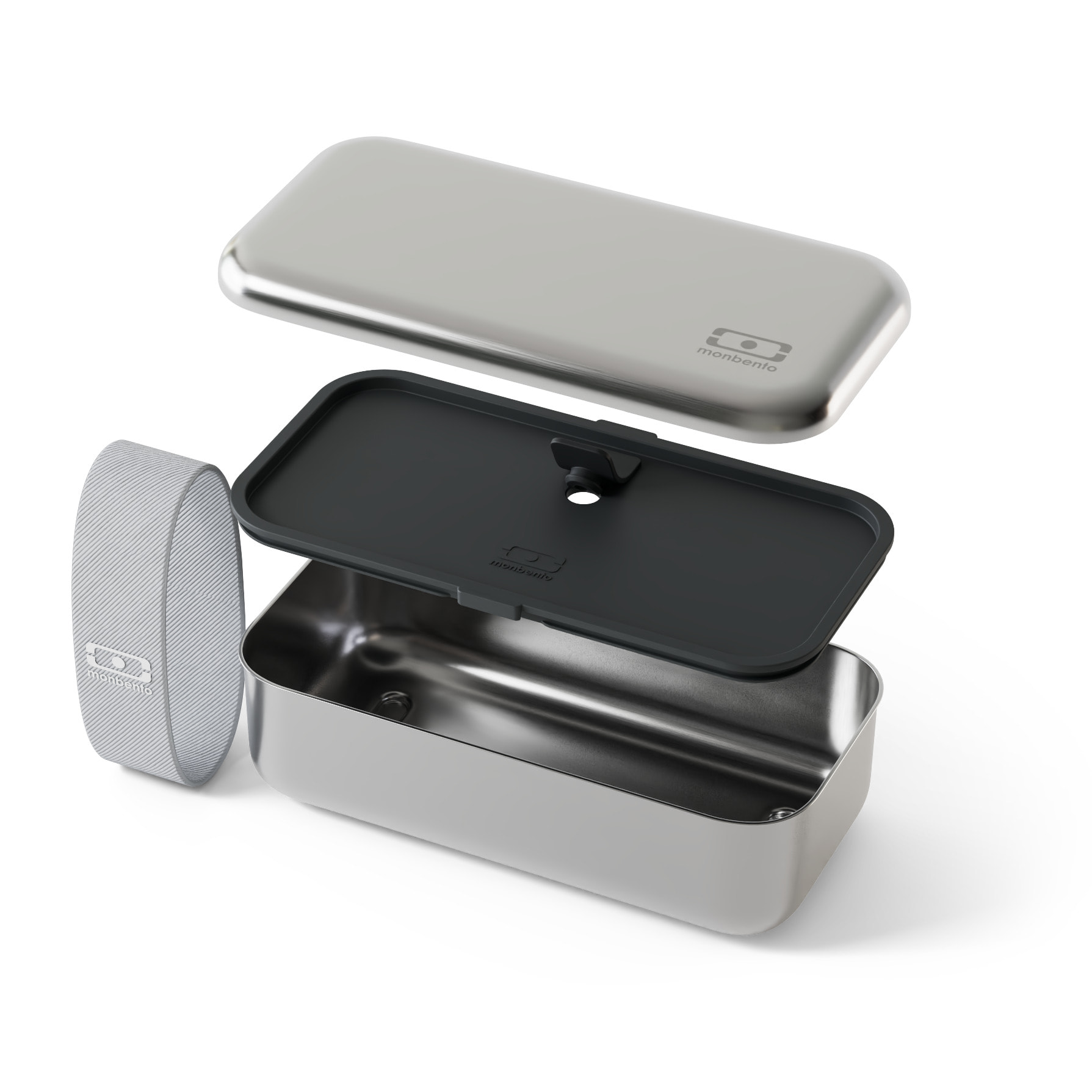 Lunch box en métal micro-ondable Sense Gris Coton 700ml