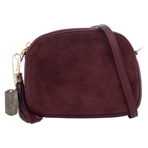 Aliminusa bolso bandolera Mujer. Piel auténtica Gamuza y Dollaro.