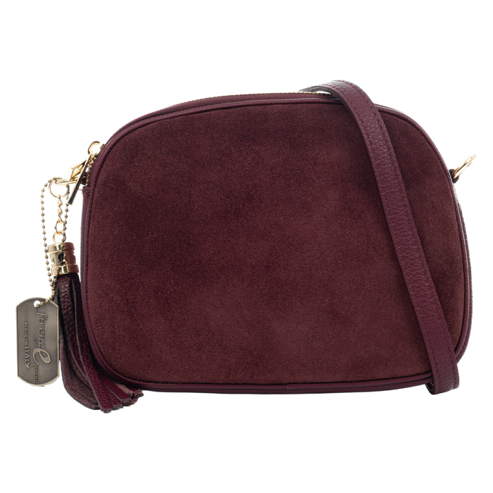 Aliminusa bolso bandolera Mujer. Piel auténtica Gamuza y Dollaro.