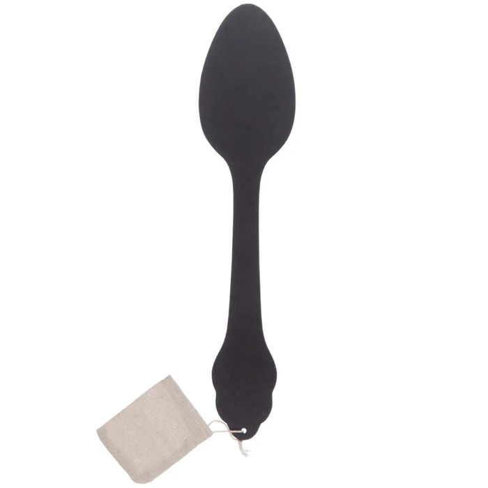 Déco murale "Couverts" cuillère bois noir 8,5x38cm