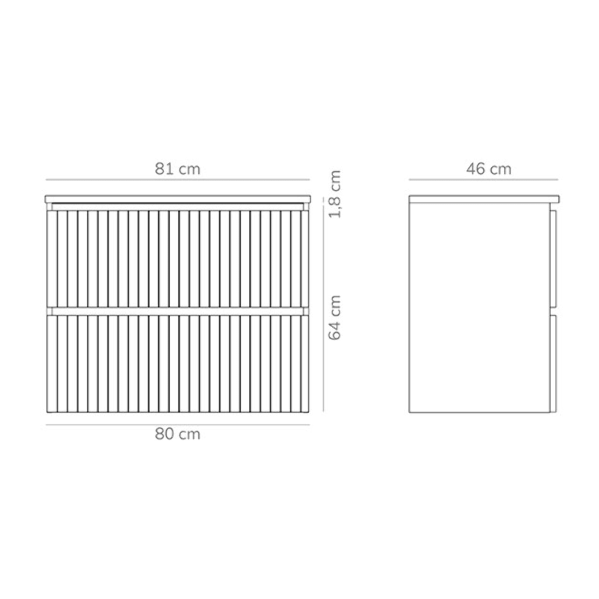 Ensemble de Salle de Bain Miya | 80 cm Vert Mousse | Deux Tiroirs | Lavabo Encastré | N'inclut pas le Miroir | Alday