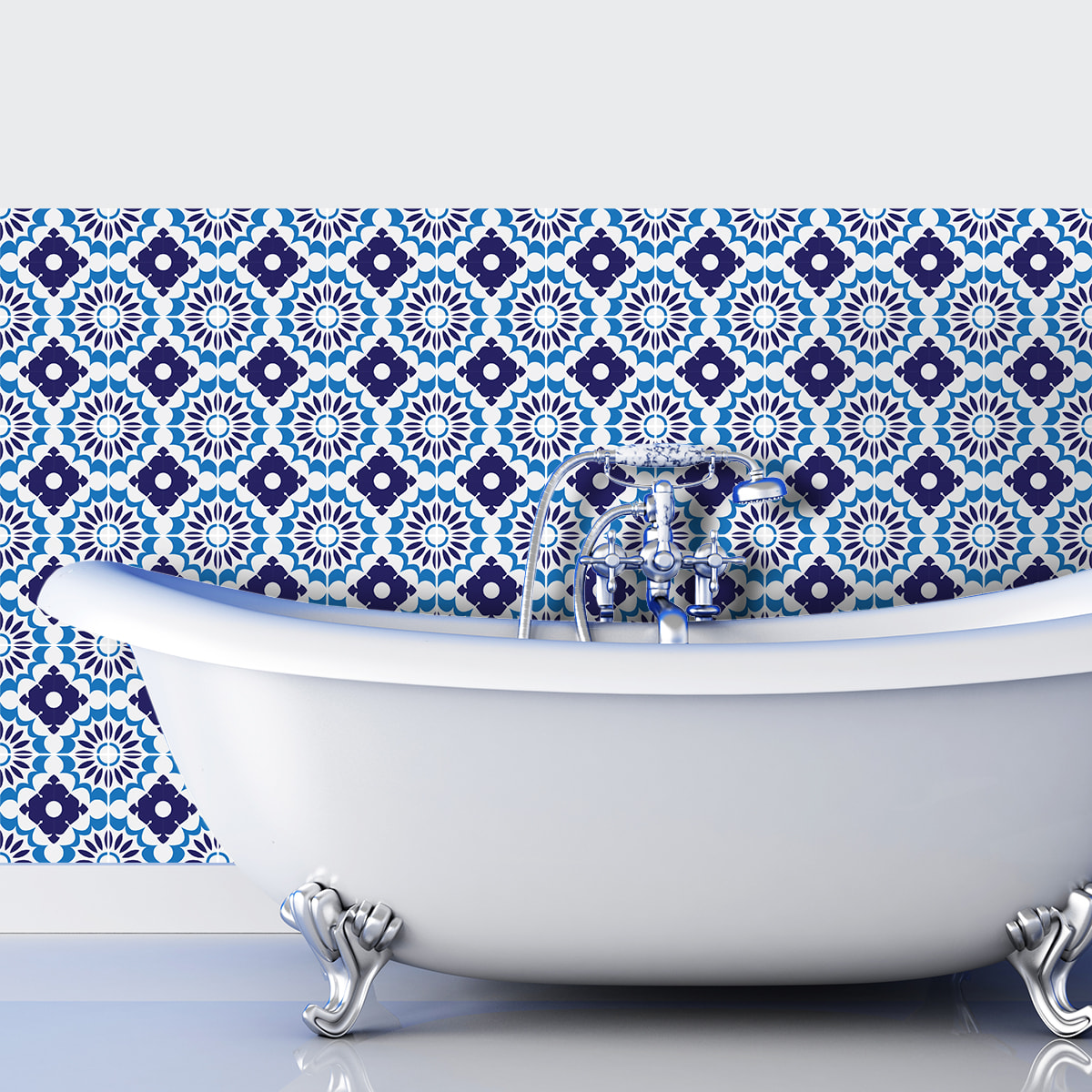 Stickers muraux - Sticker Mural Carrelage adhésif Cuisine Salle de Bain - 30 STICKERS CARRELAGES AZULEJOS ROMEU