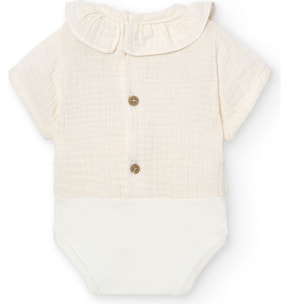 Body bebé manga corta cuello bambula