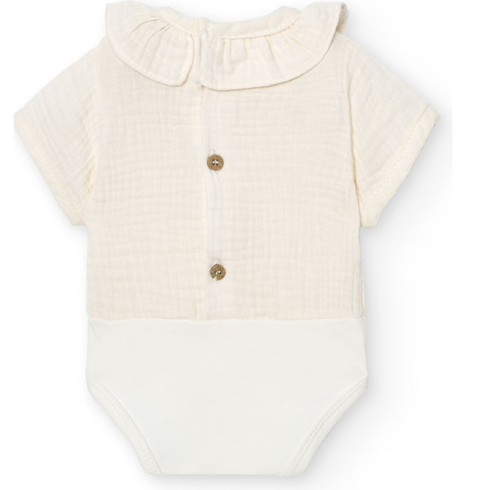 Body bebé manga corta cuello bambula