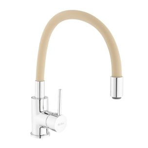 mitigeur cuisine à mémoire de forme, courbe en silicone beige (SIKOBSLPRO290BE)