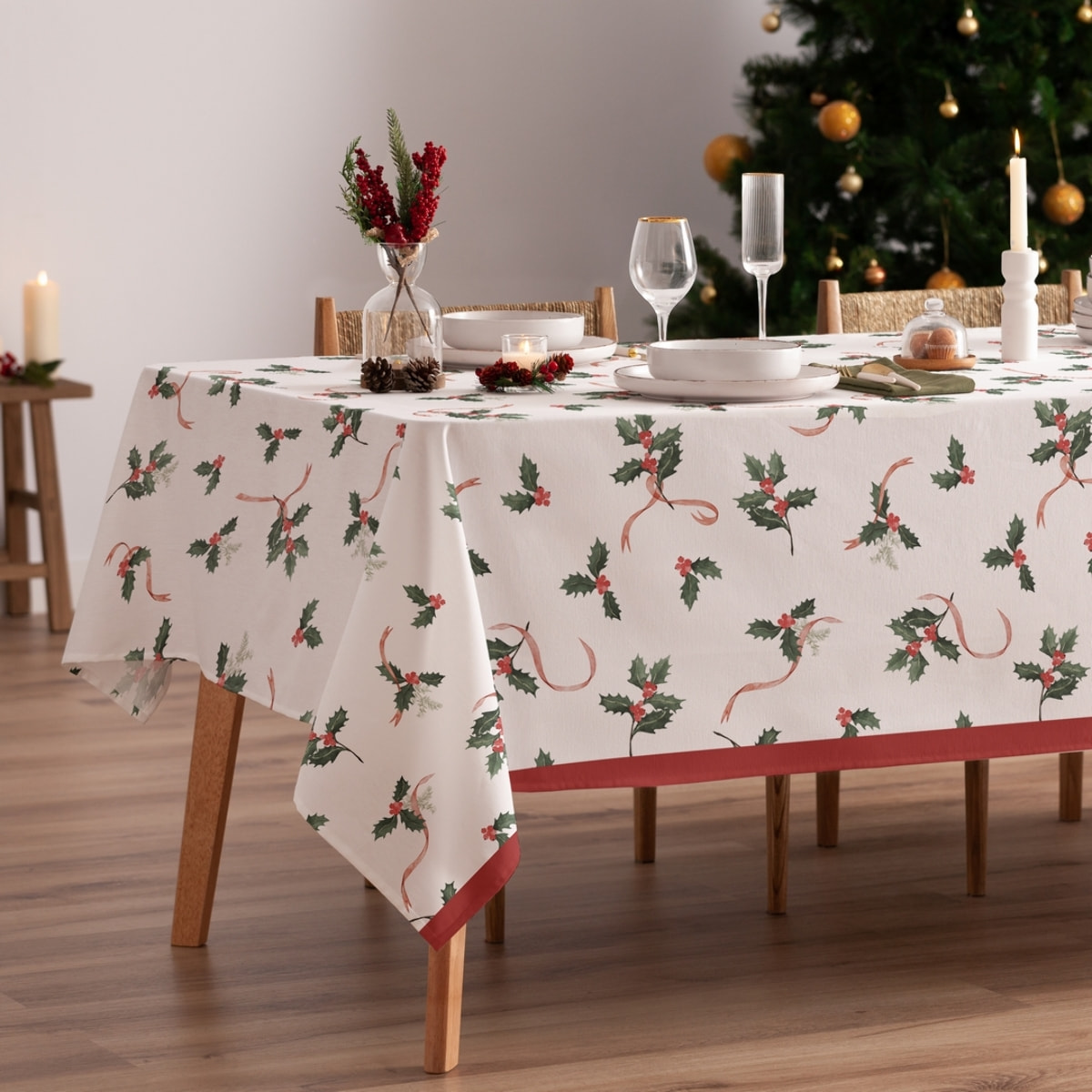 Mantel antimanchas RIBBON ROJO