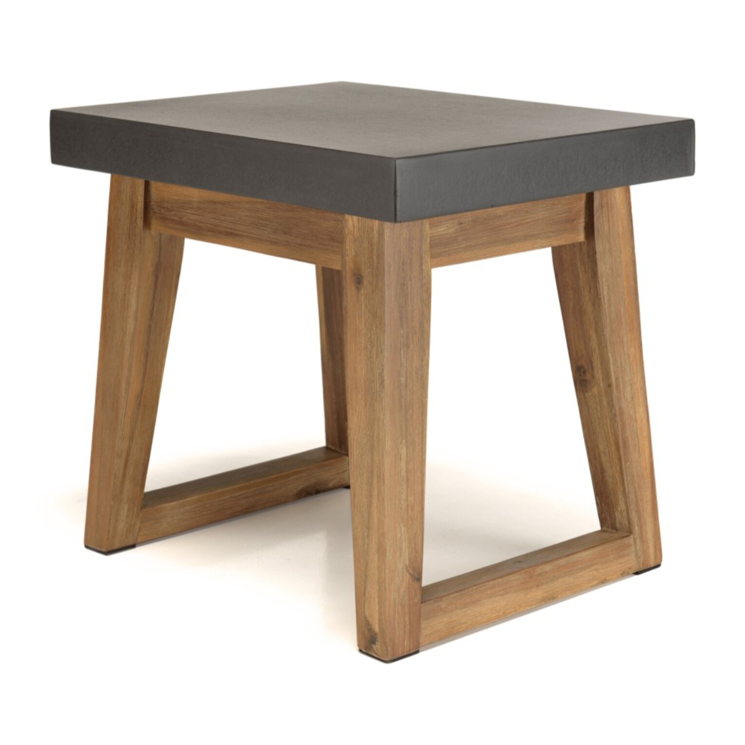 HECTOR - Table d'appoint rect. 50x40cm effet béton foncé pieds trapèze