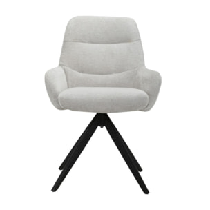 Chaise rotative 360 avec accoudoirs et pieds métal - 2 coloris - OSMAN