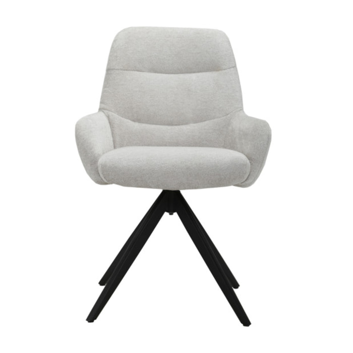 Chaise rotative 360 avec accoudoirs et pieds métal - 2 coloris - OSMAN