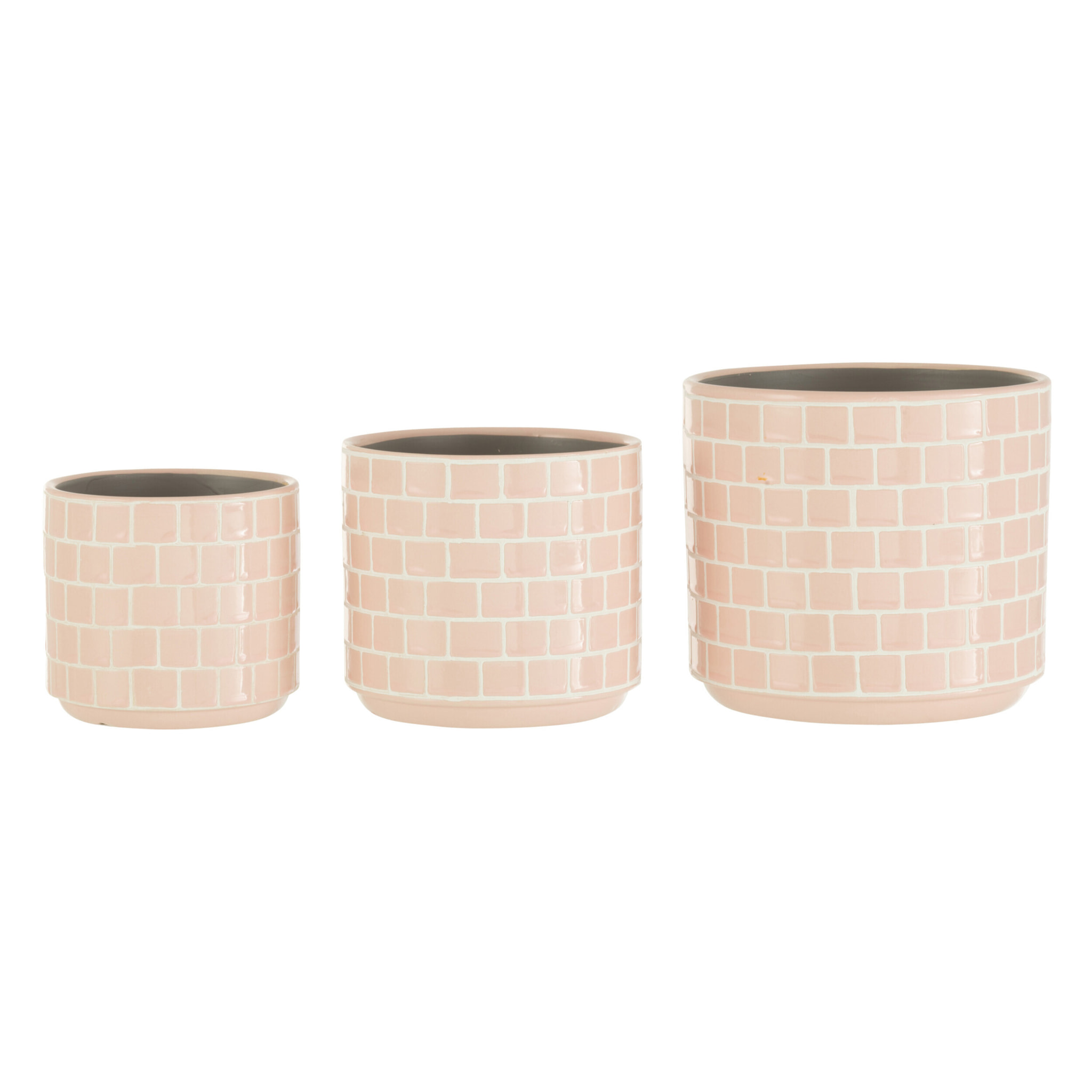 J-Line cache-pot Brillant - céramique - rose - large - Ø 17 cm