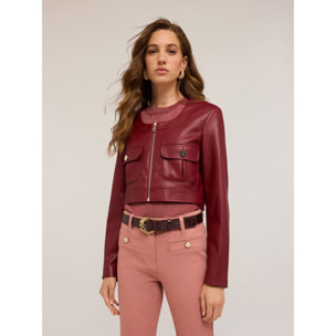 Motivi - Chaqueta corta en tejido revestido - Burgundy