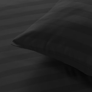 Parure de lit rayures dans le tissage - Noir
