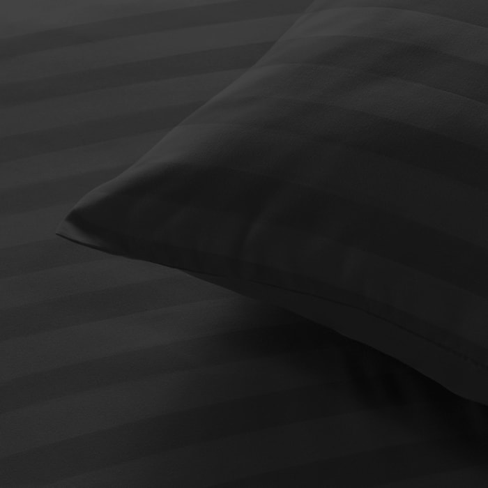 Parure de lit rayures dans le tissage - Noir