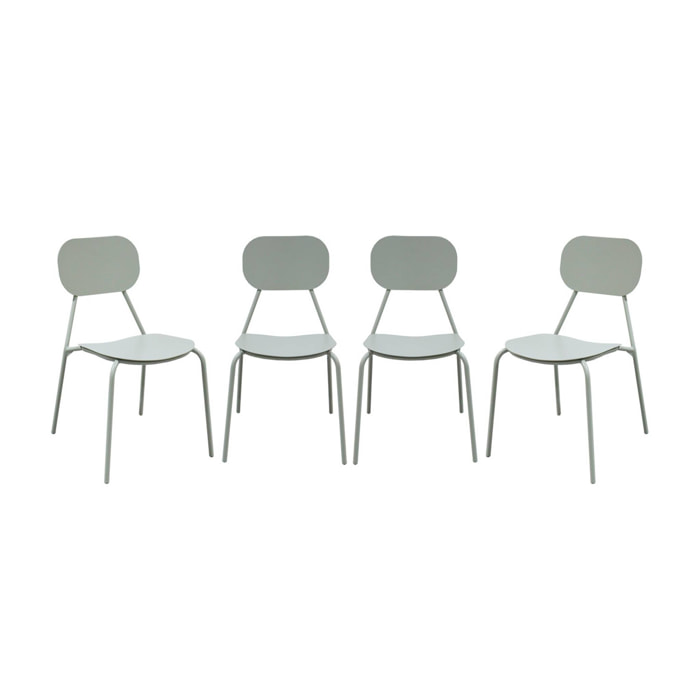Chaise de jardin aluminium (lot de 4) AVELIA
