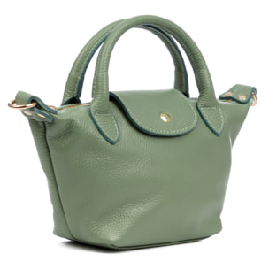 Aurano bolso bandolera tipo Tote mujer. Piel auténtica Dollaro bitono.