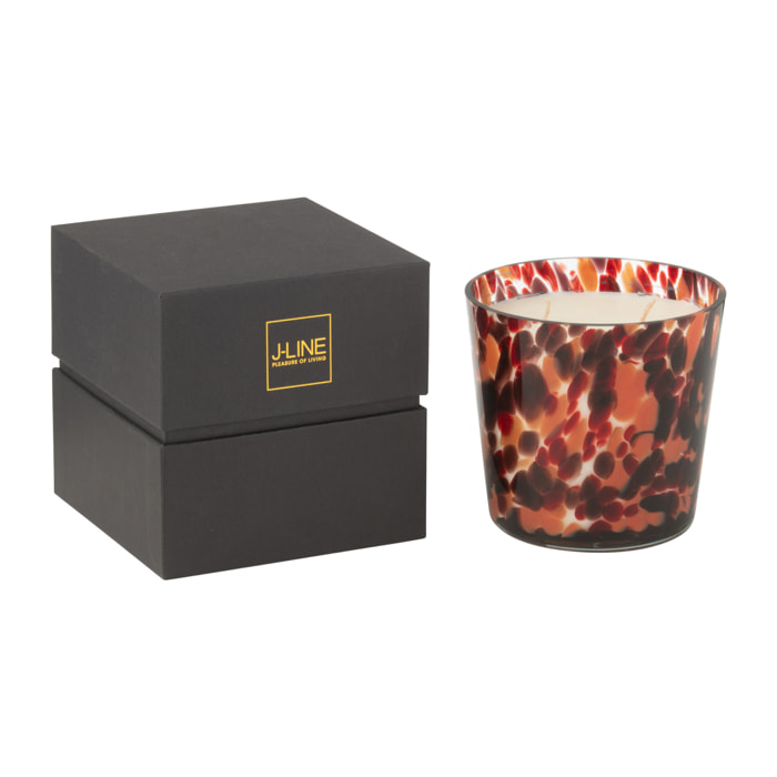 J-Line bougie parfumée Noa - Magnificent Birch - verre - rouge - small - 50H