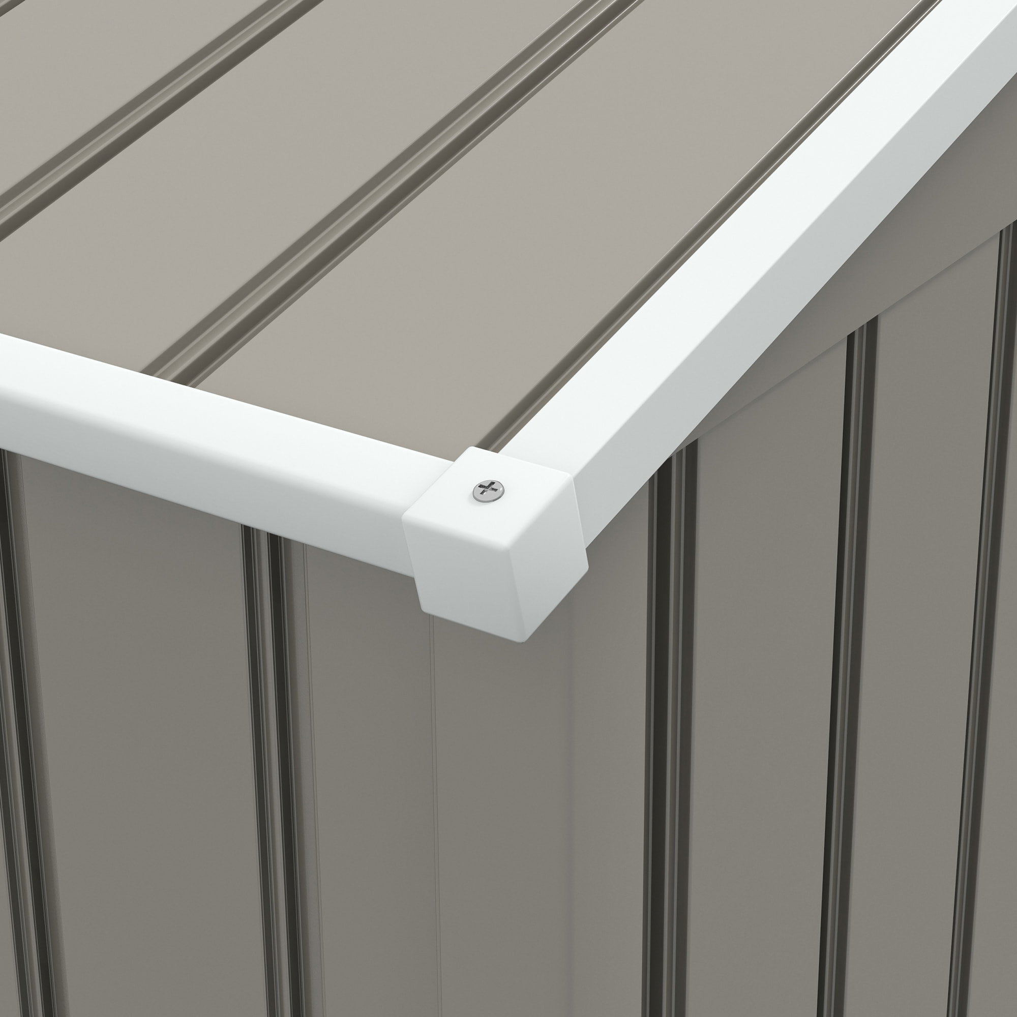 Caseta de Jardín Exterior 3,6 m² 236x174x190 cm Cobertizo de Jardín Exterior con 2 Puertas Correderas Techo Inclinado y 4 Ventanas para Patio Terraza Gris Claro