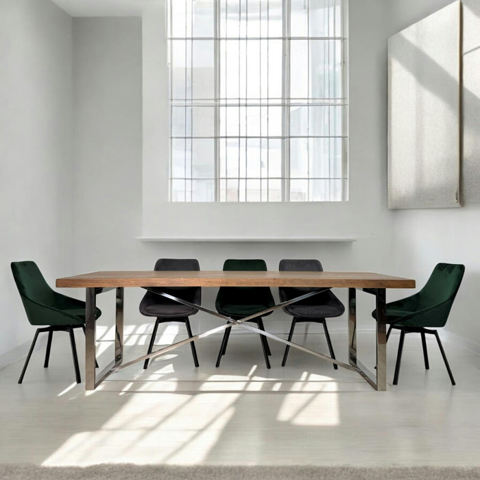 Table de repas chêne/acier 240 cm RIVERSIDE