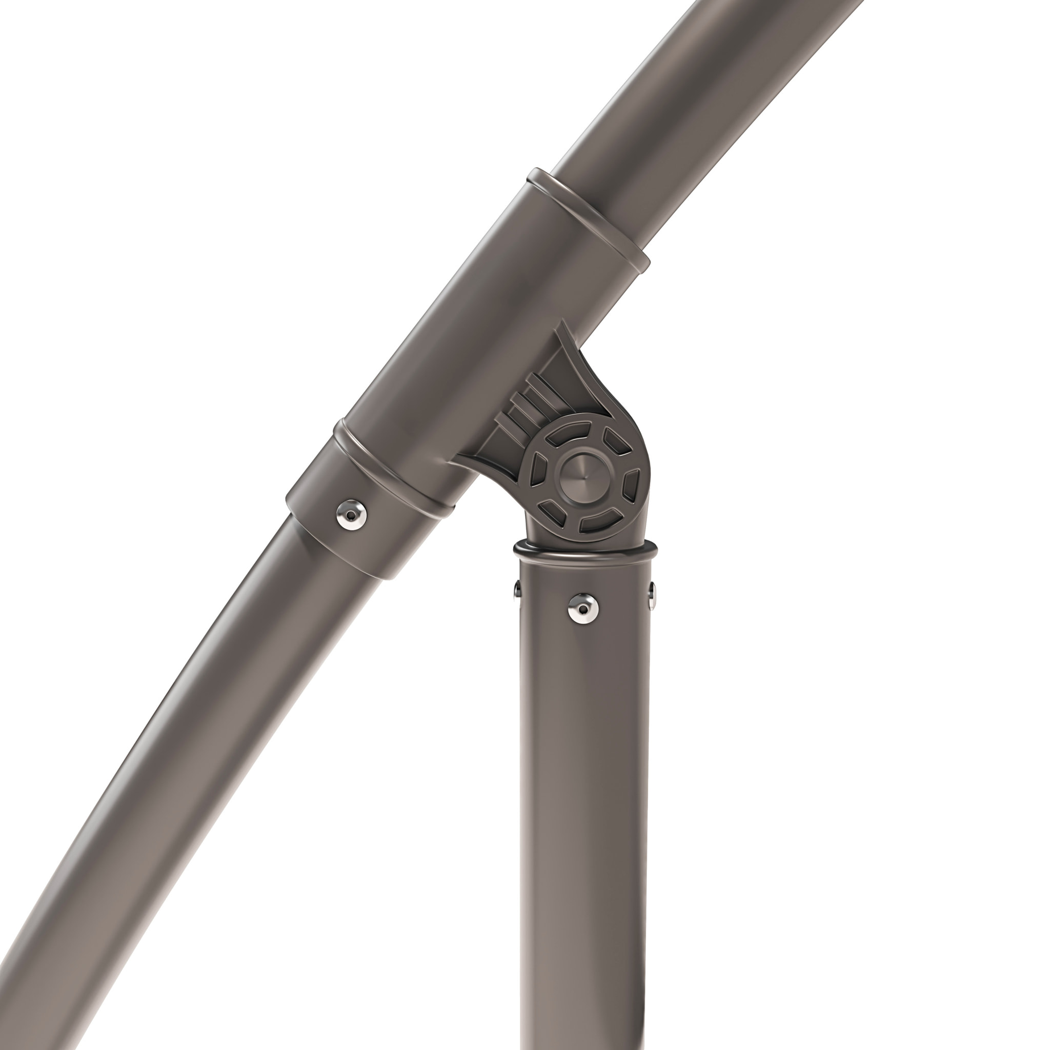 Ombrellone 3x3 M Decentrato Retrattile Braccio Rotabile Chiusura Manovella Giardino Piscina In Acciaio Inossidabile Telo 180 g/m2 Impermeabile Grigio