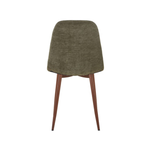 Chaise décor bois teinte noyer et tissu (lot de 2) VERA