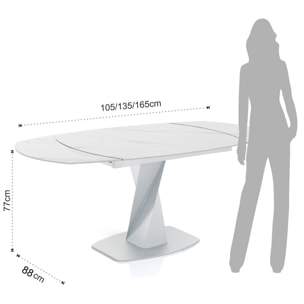 TOMASUCCI table extensible TWISTED TOTAL BLANC