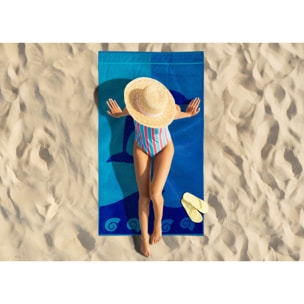 Telo Mare Spugna Jacquard Spiaggia Disegno Flipper