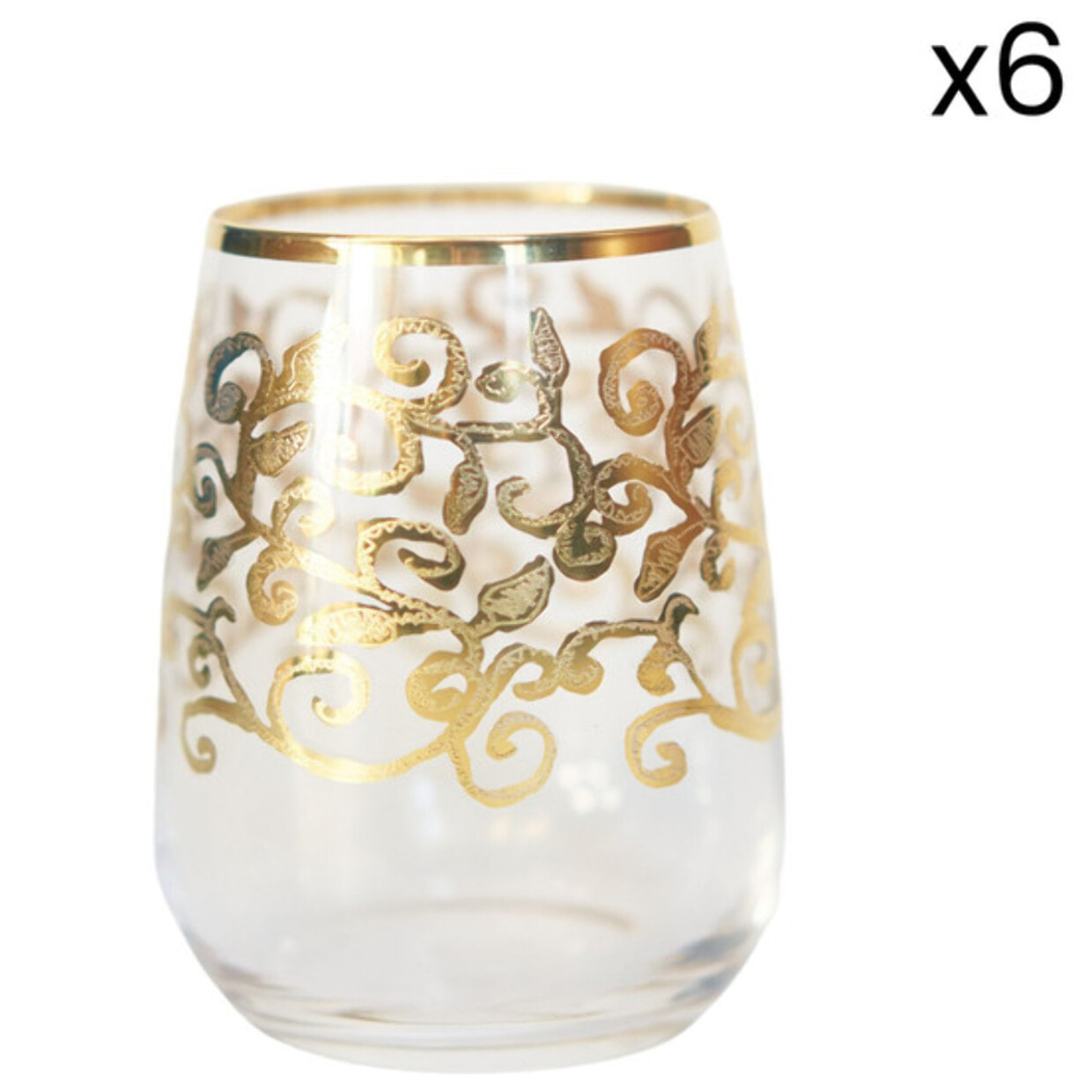 Set 6 bicchieri da acqua Gold Barocco