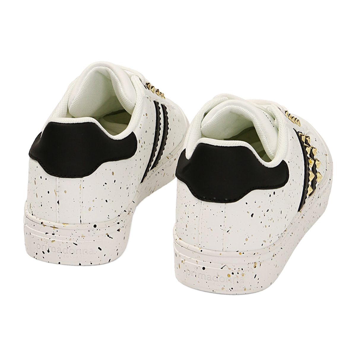 Sneakers bianche con borchie oro